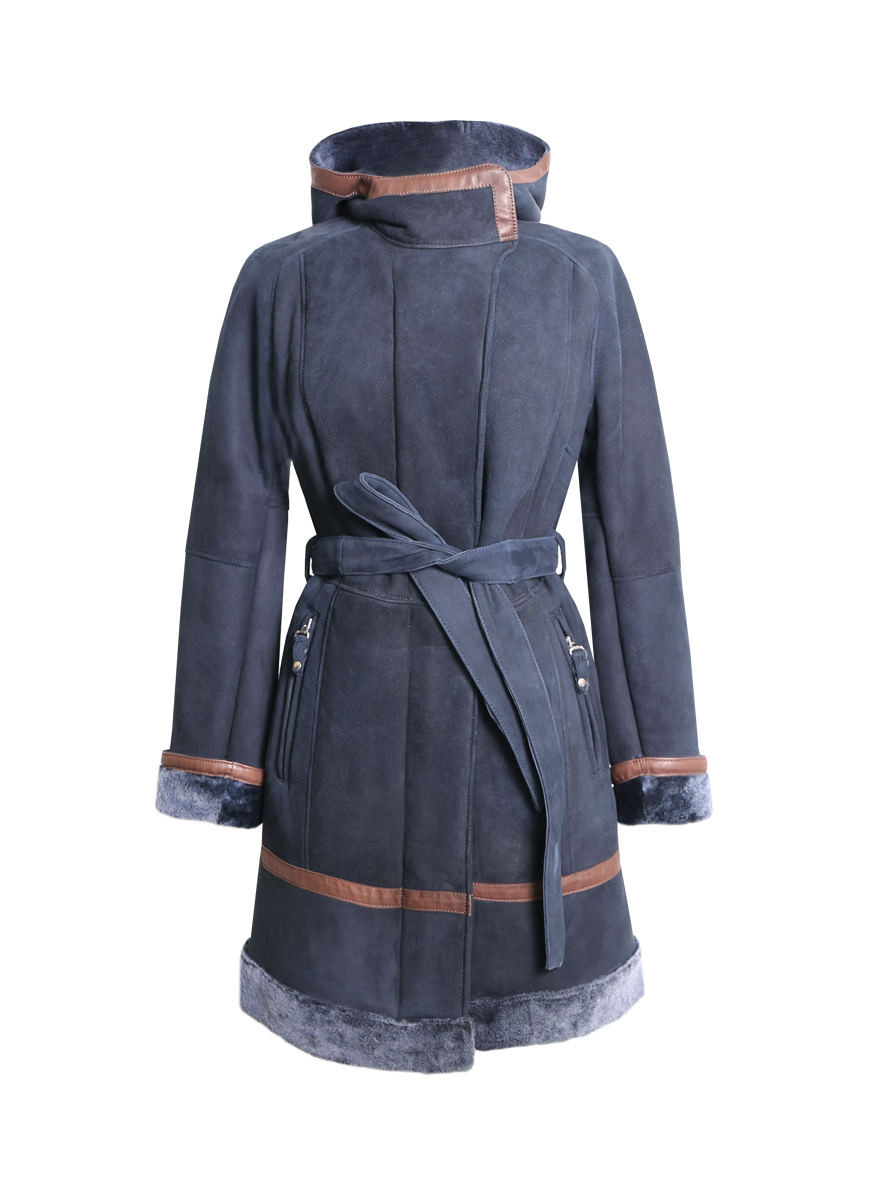 Lambskin Coat Women “Ella”, navy