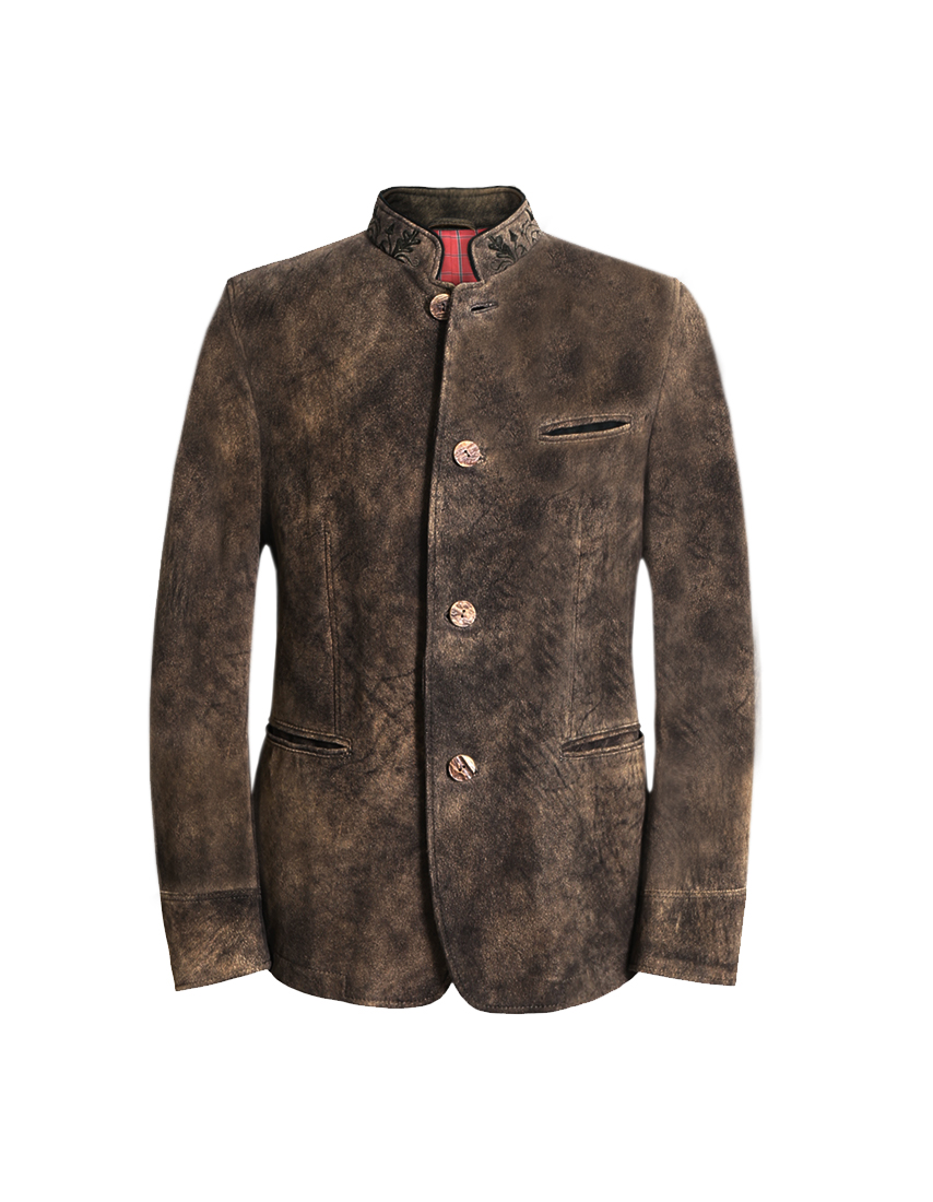 Deer Leather Jacket Men “Wolfgang”, maple
