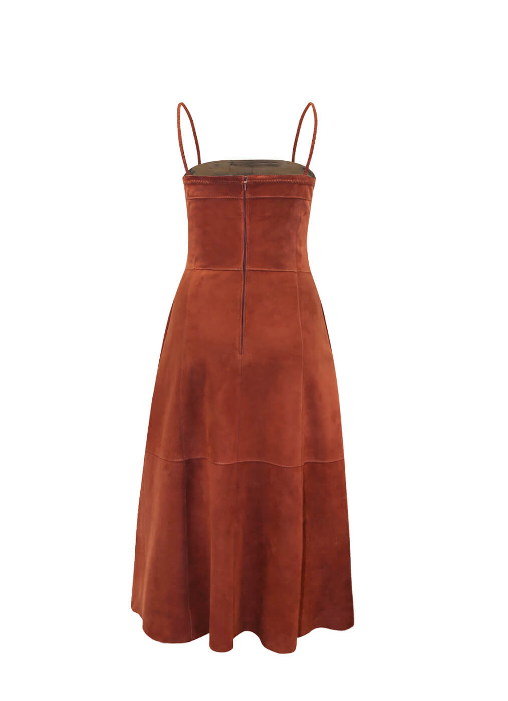 Ziegenleder Kleid “Malibu Strap”, rusted red