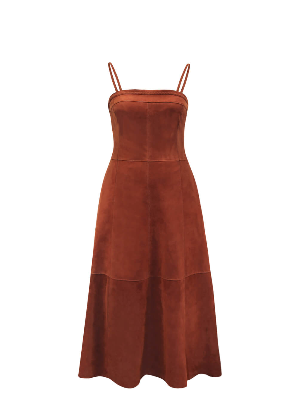 Ziegenleder Kleid “Malibu Strap”, rusted red
