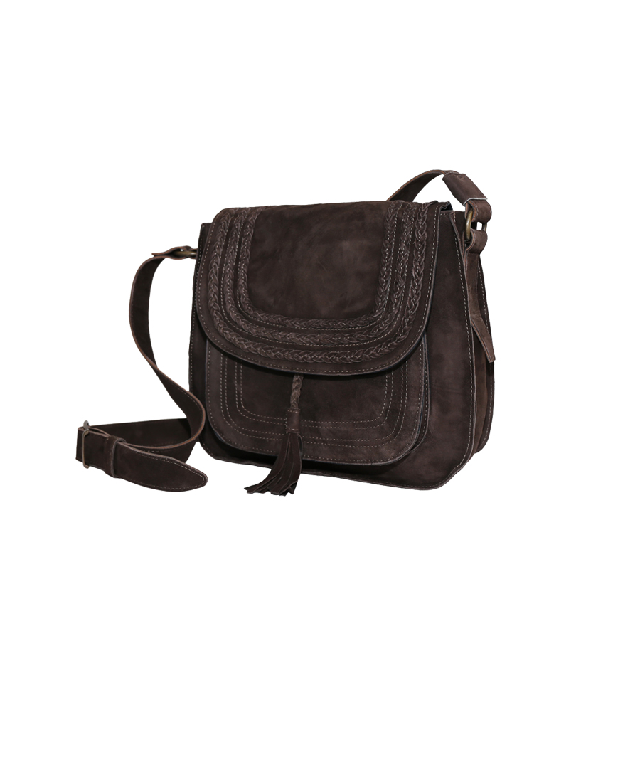 Tasche aus Ziegenleder “Big Saddle Bag”, darkbrown
