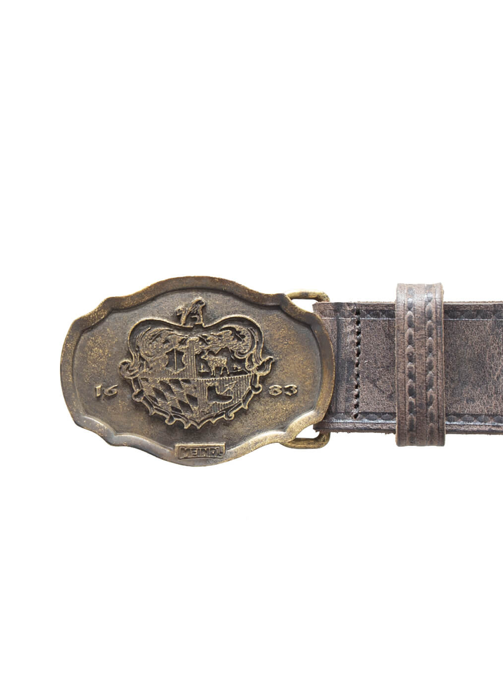 Leather Belt “Sonnblick”, altmessing antik