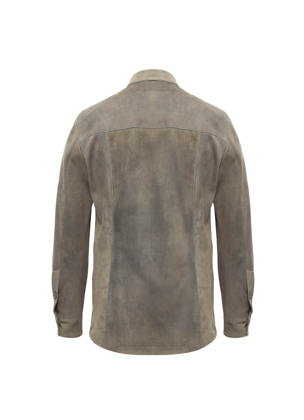 Goat Leather Shirt Men “Little Rock”, dark grey