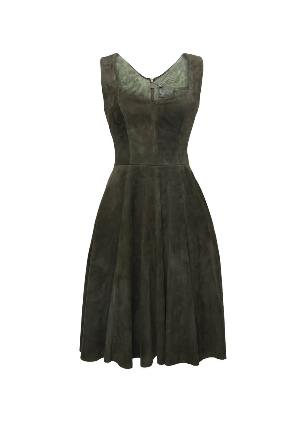 Ziegenleder Kleid “Sally Dress”, urban green