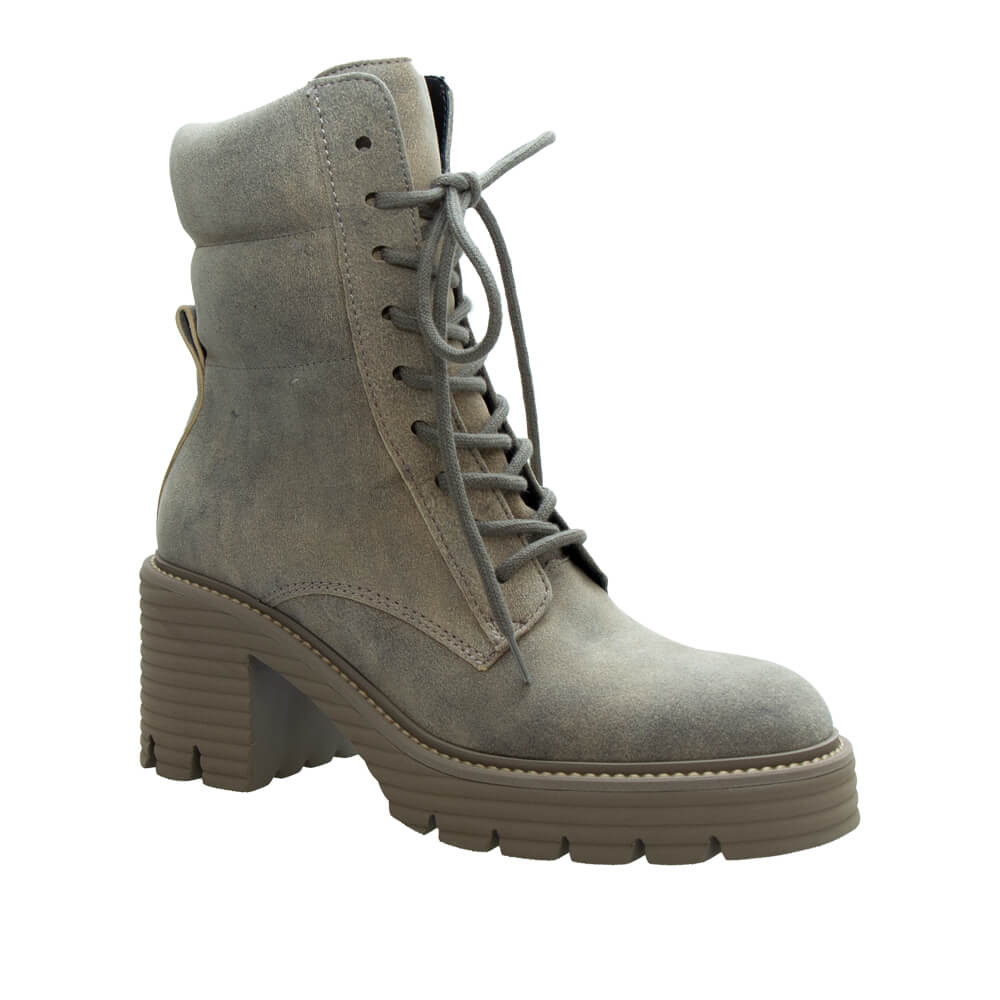 Lace-up boots with zipper “Punch”, old grey