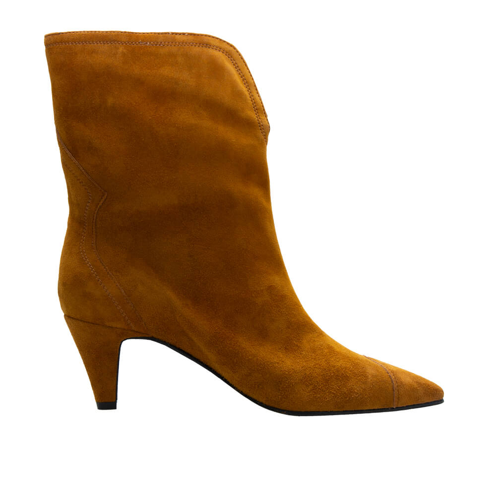 Goat leather ankle boot women “Porto”, safran