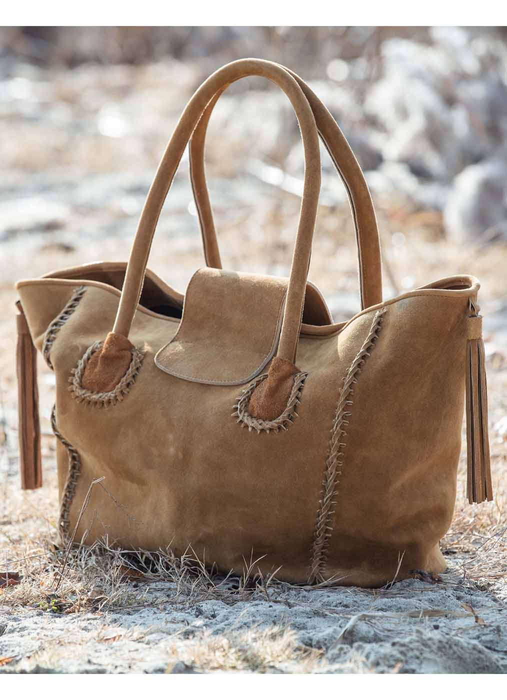 Goat Leather Bag “Best Friend Shopper, saffron