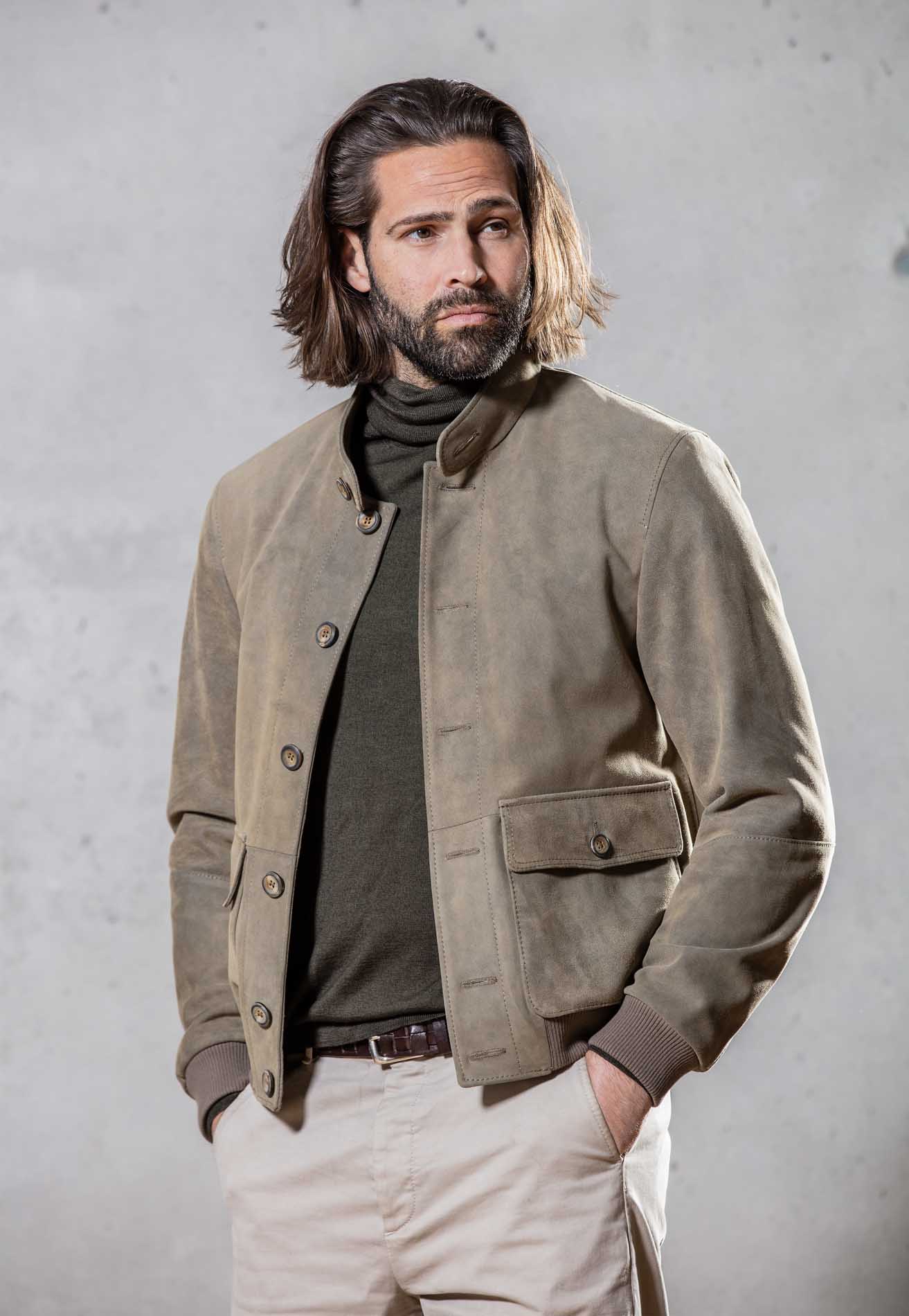 Goat Leather Jacket Men “Finn”, inka