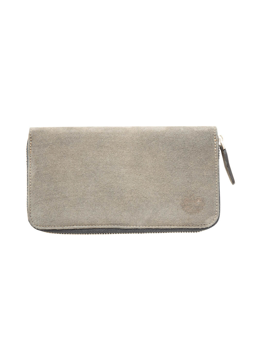 Portemonnaie mit Zipp aus Ziegenleder, grau