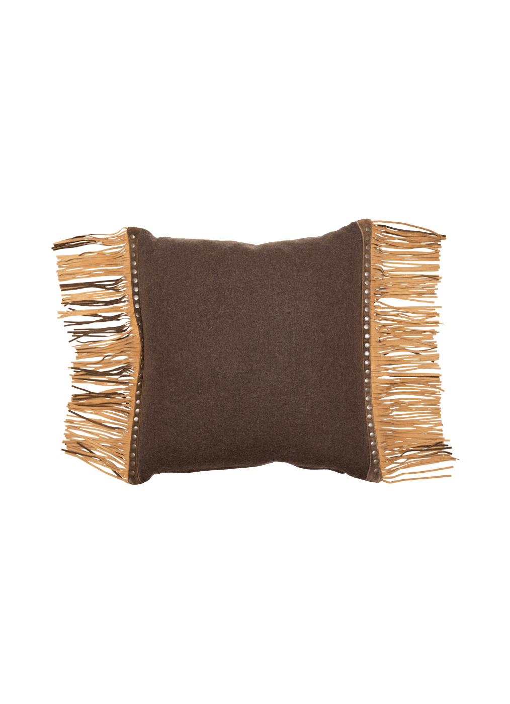 Loden/Leather Pillow “Bullrider”, maple