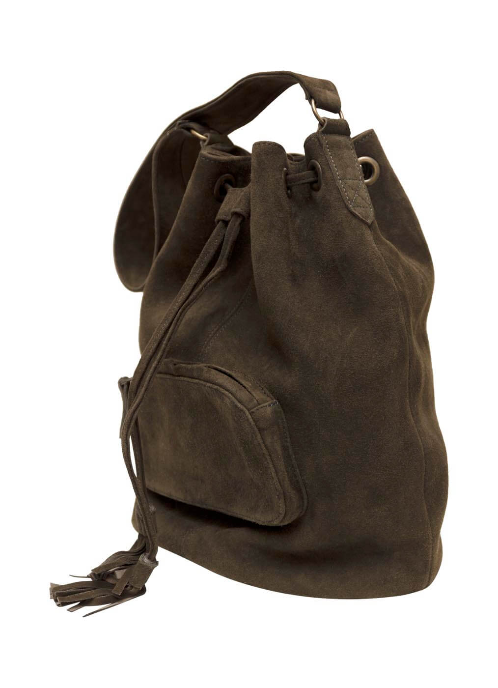 Tasche aus Ziegenleder “Bucket Bag”, urban green