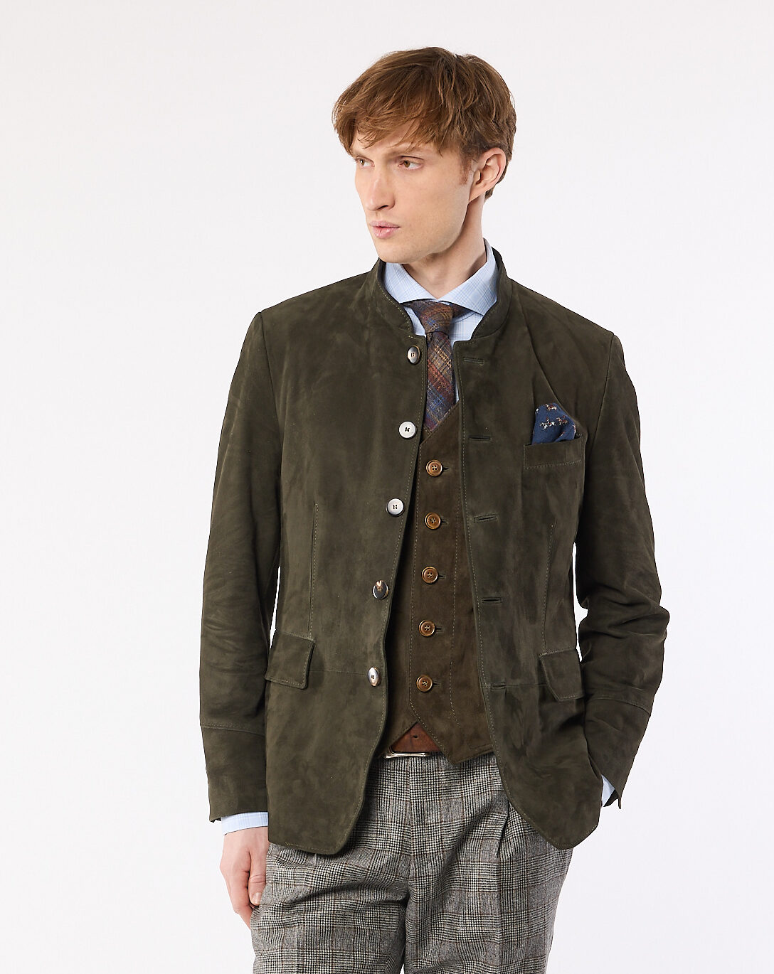 Ziegenleder Jacket Herren “Snowden”, french grey