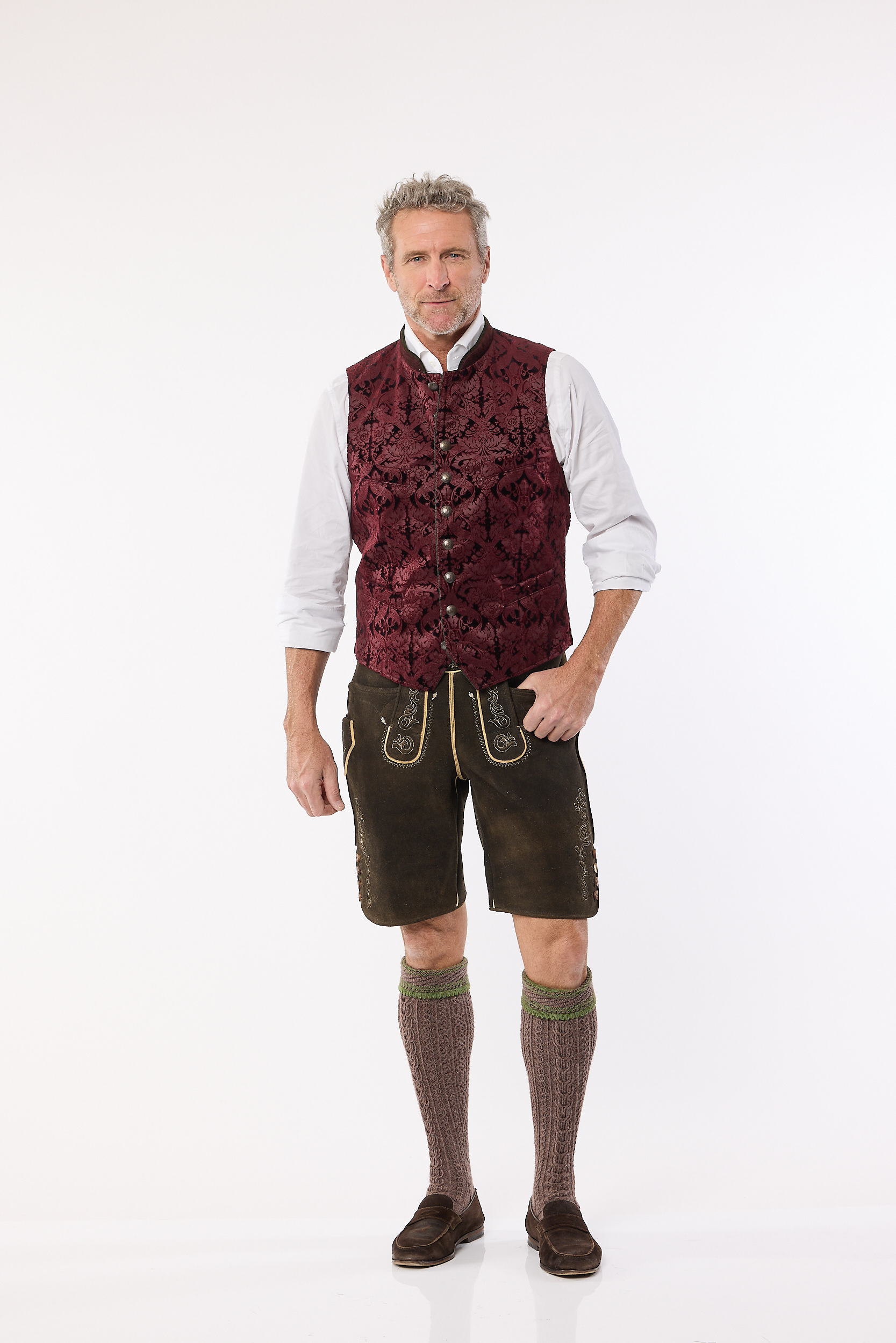 Brokat Velvet Vest Men “Loris”, burgundy