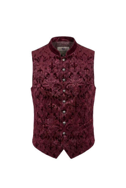 Brokat Velvet Vest Men “Loris”, burgundy