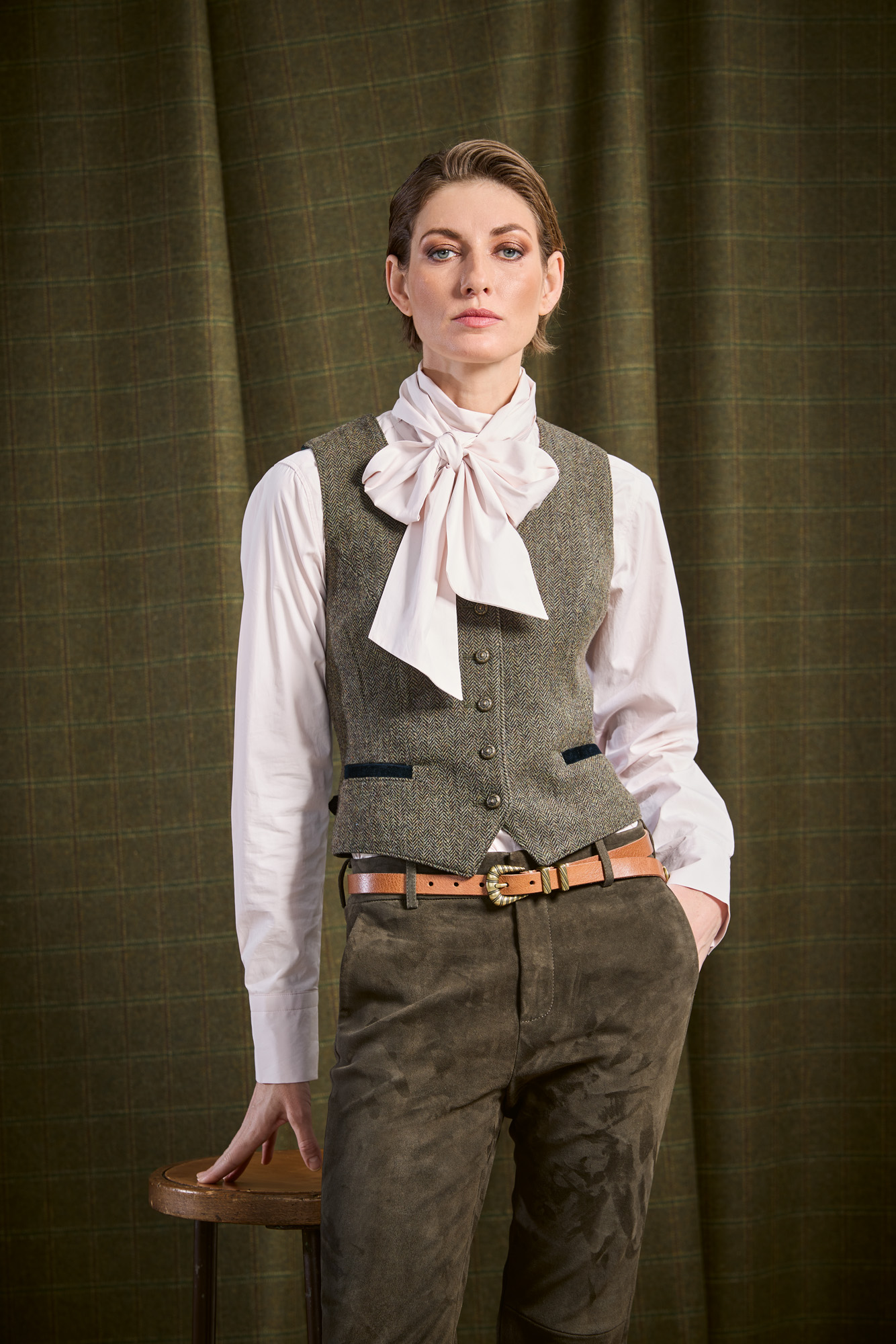 Loden Vest Women “Charlotte”, olive