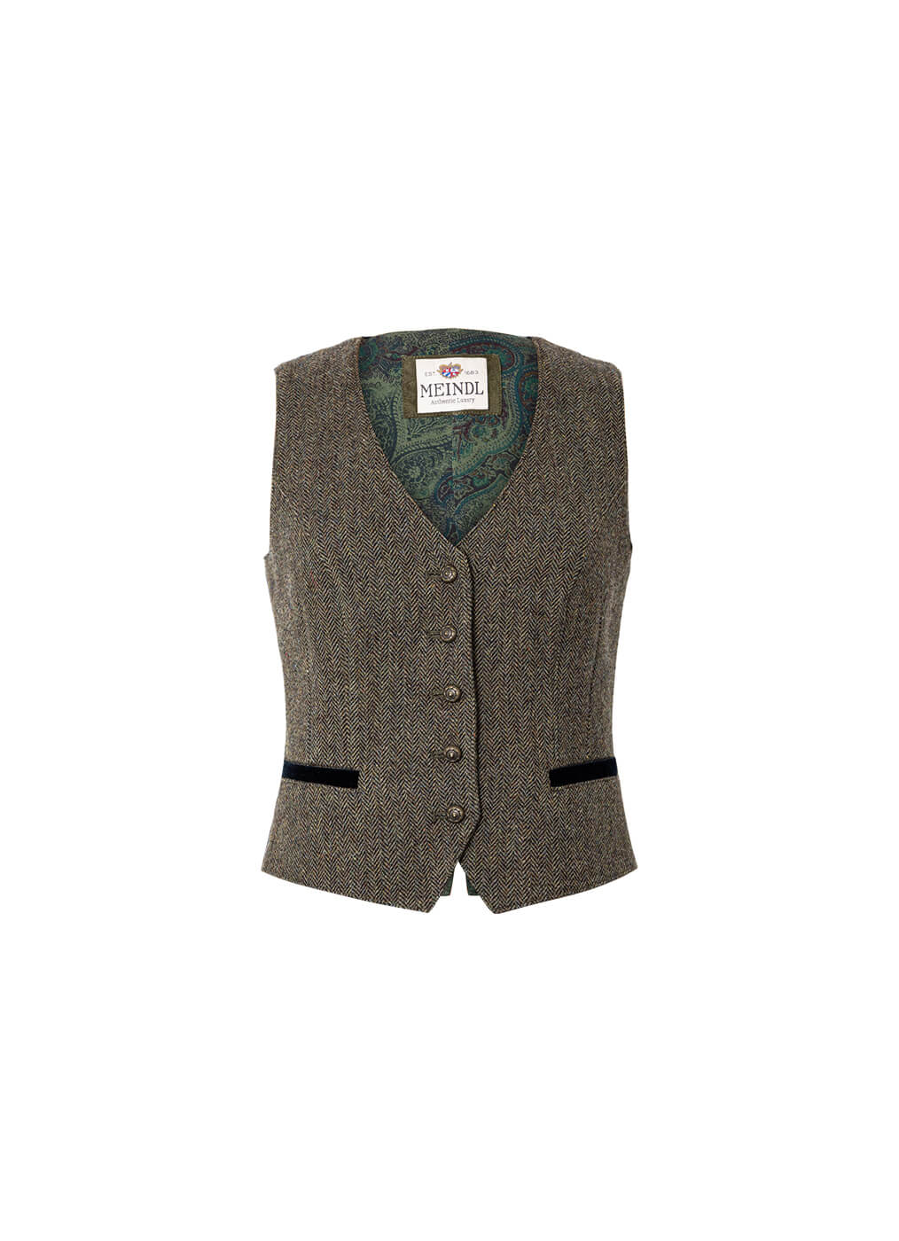 Loden Vest Women “Charlotte”, olive