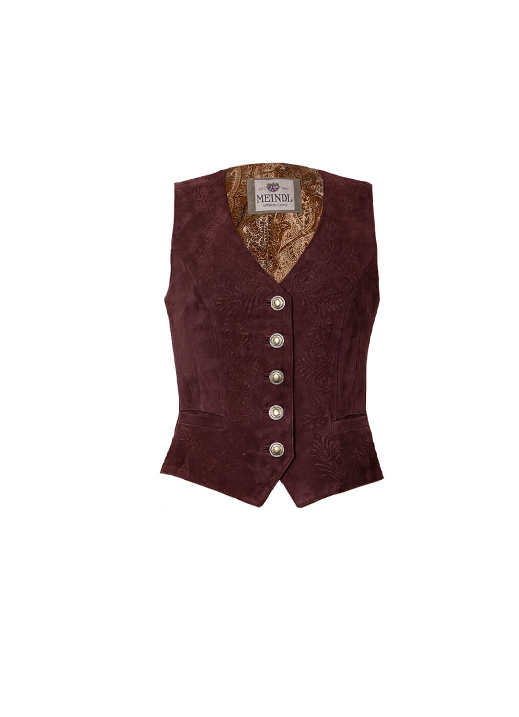 Goat Leather Vest Women “Clementine”, oxblood