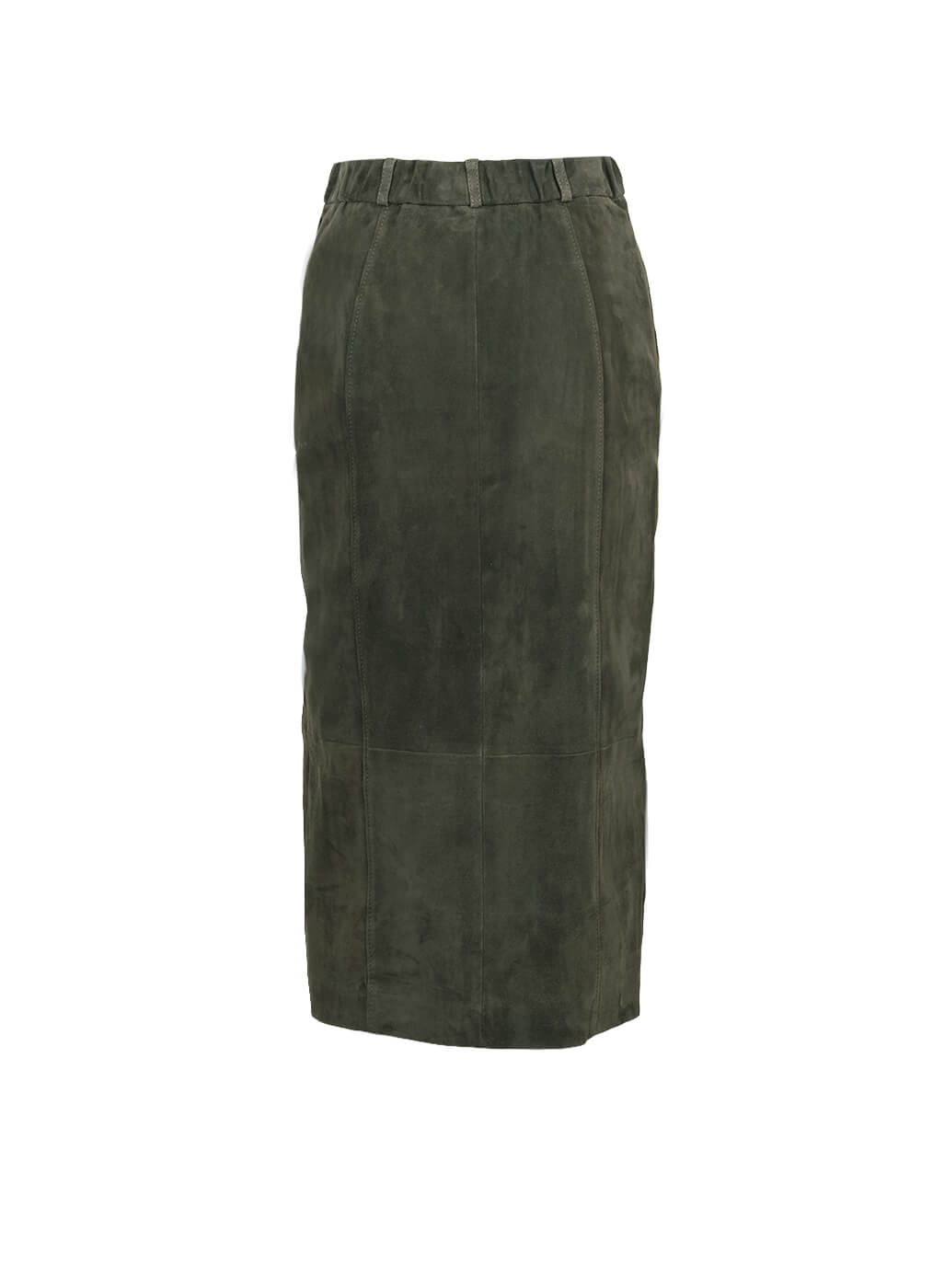 Goatskin suede skirt “Jolie”, british green