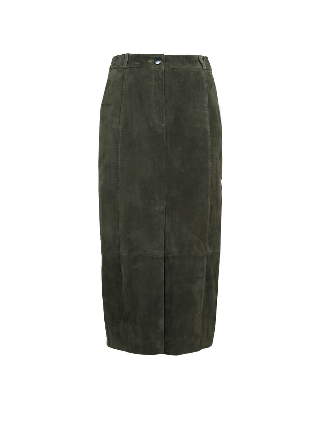 Goatskin suede skirt “Jolie”, british green