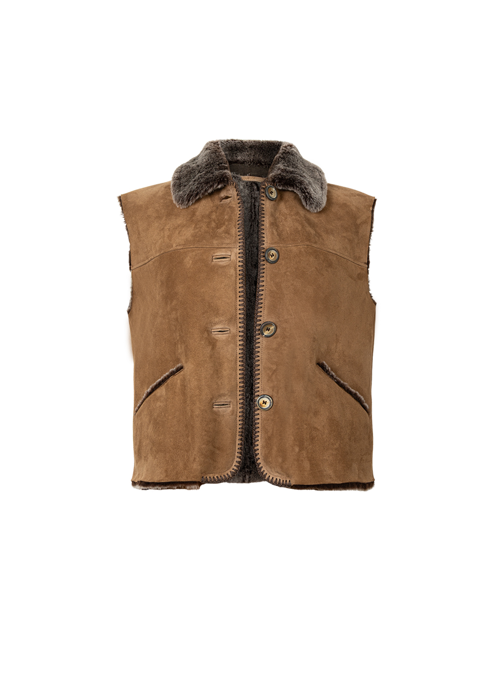 Lambskin Vest Women “Little Nell”, camel