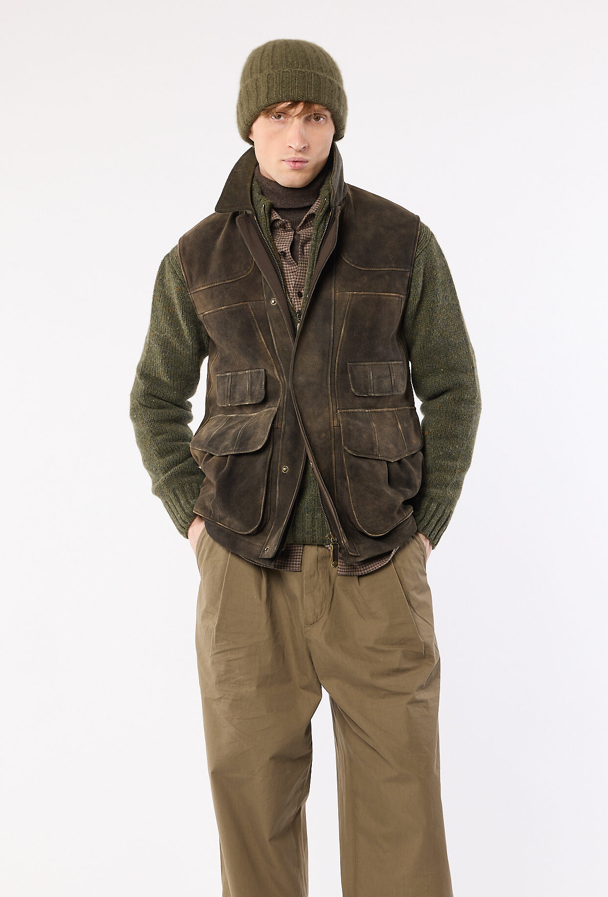 Hirschleder Herren Weste “Yukon Field”, ahorn