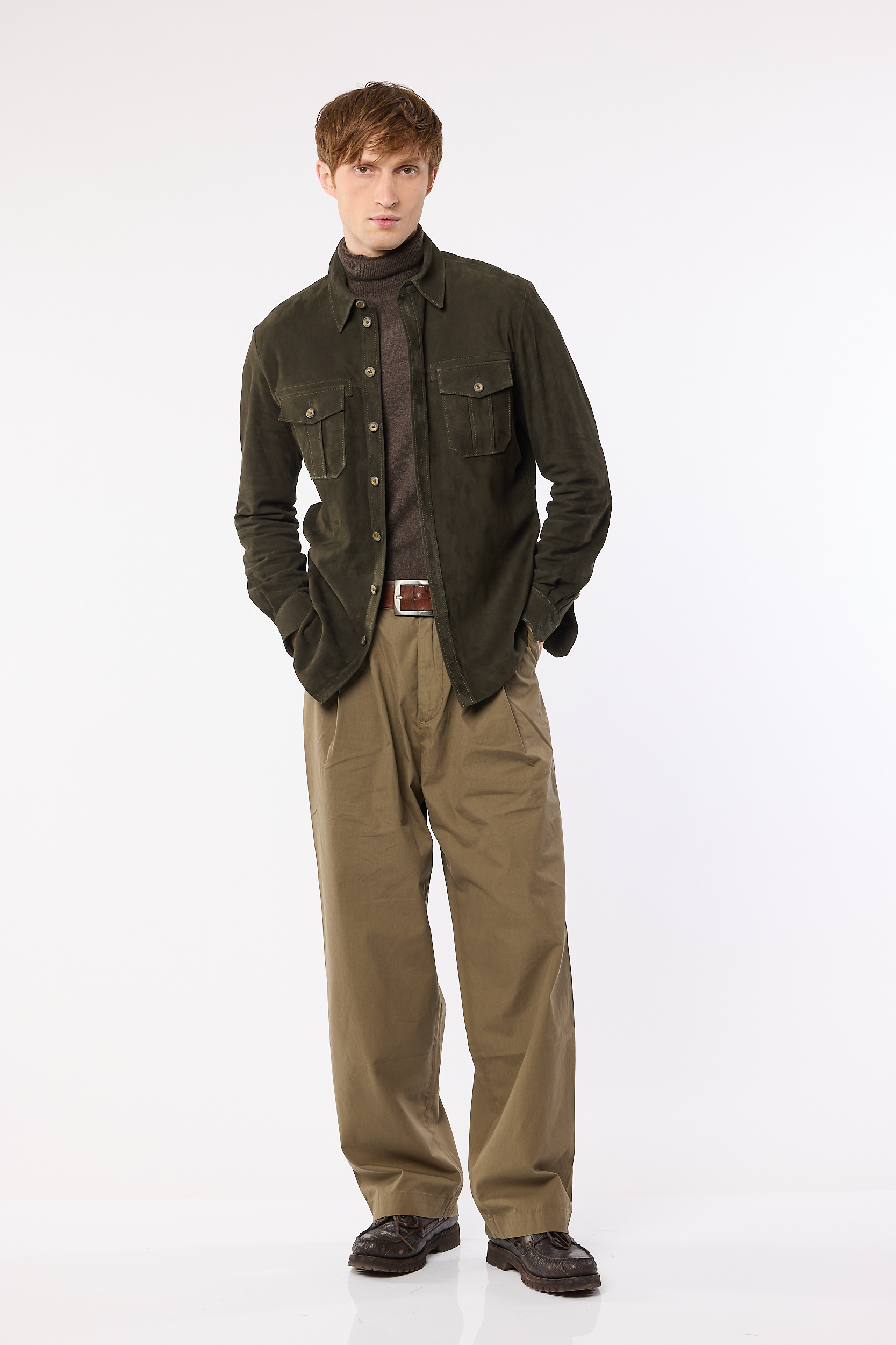Ziegenleder Hemd Herren “Little Rock, racing green