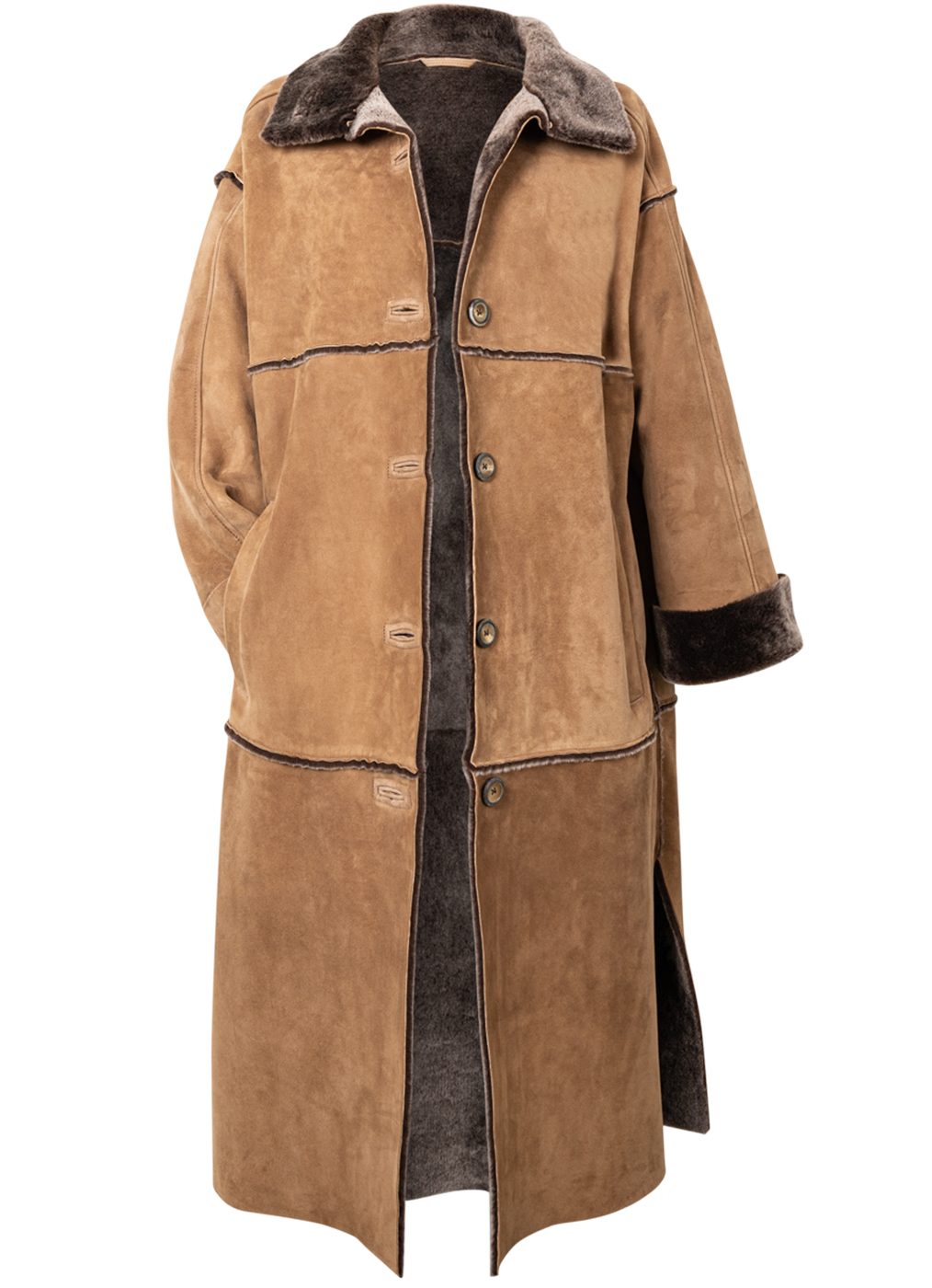 Lammfell Mantel Damen “Aspen”, camel