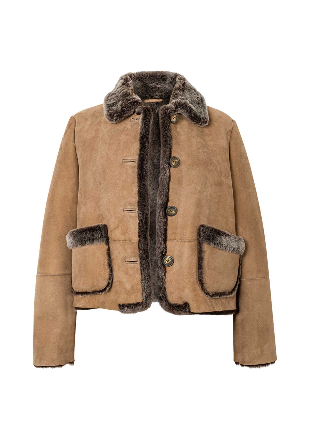 Lammfell Jacke Damen “Beliz”, camel