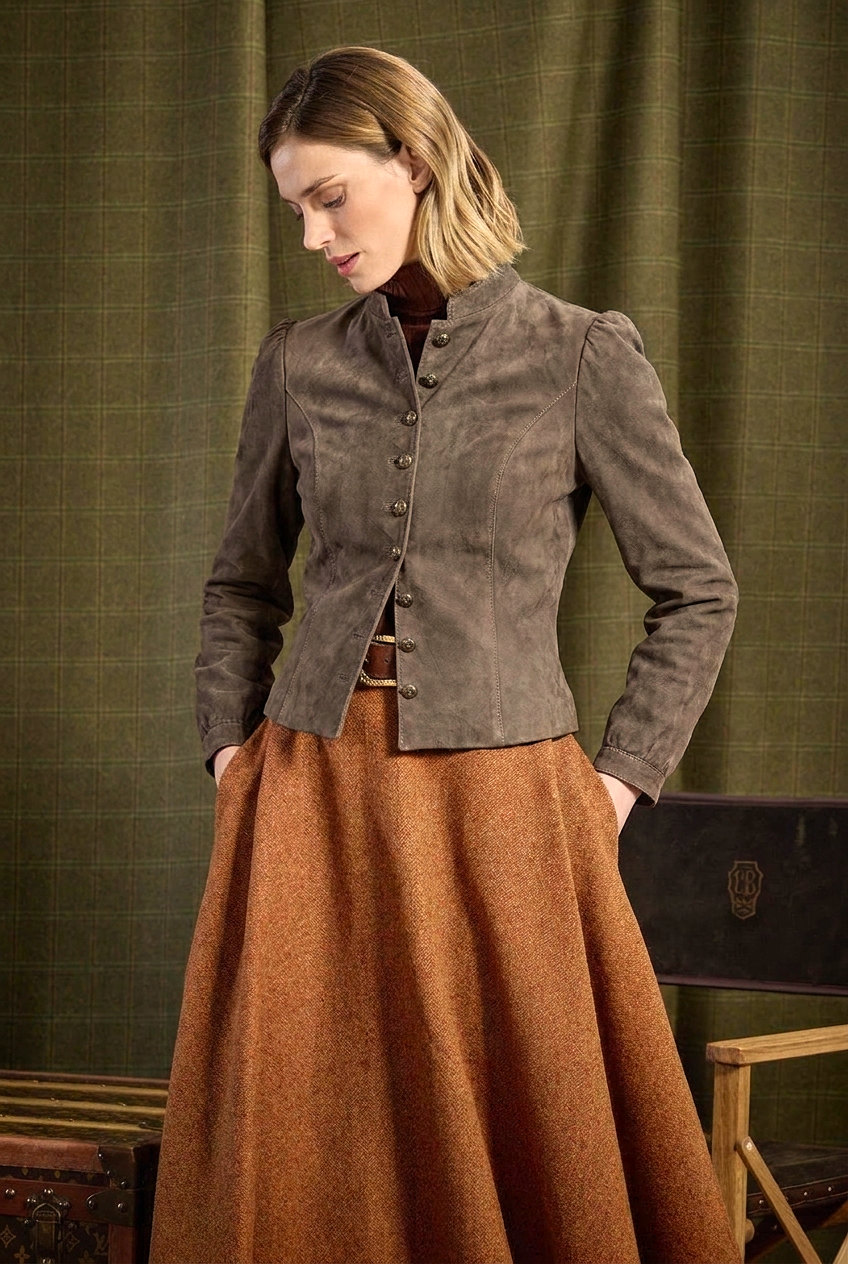 Ziegenleder Jacke Damen “Daria”, french grey